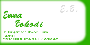 emma bokodi business card